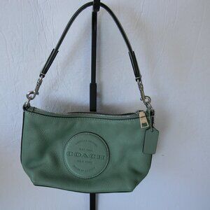 EUC Coach Dempsey SMALL Shoulder Bag Green Pebble Leather Coach PatcH